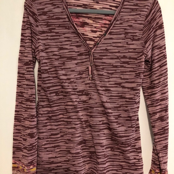 Athleta Tops - Athleta Cotton/Poly V-neck Top Mauve/Burgundy NWOT